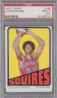1972/73 Topps #195 Julius Erving Rookie Card – PSA MINT 9 (OC) 